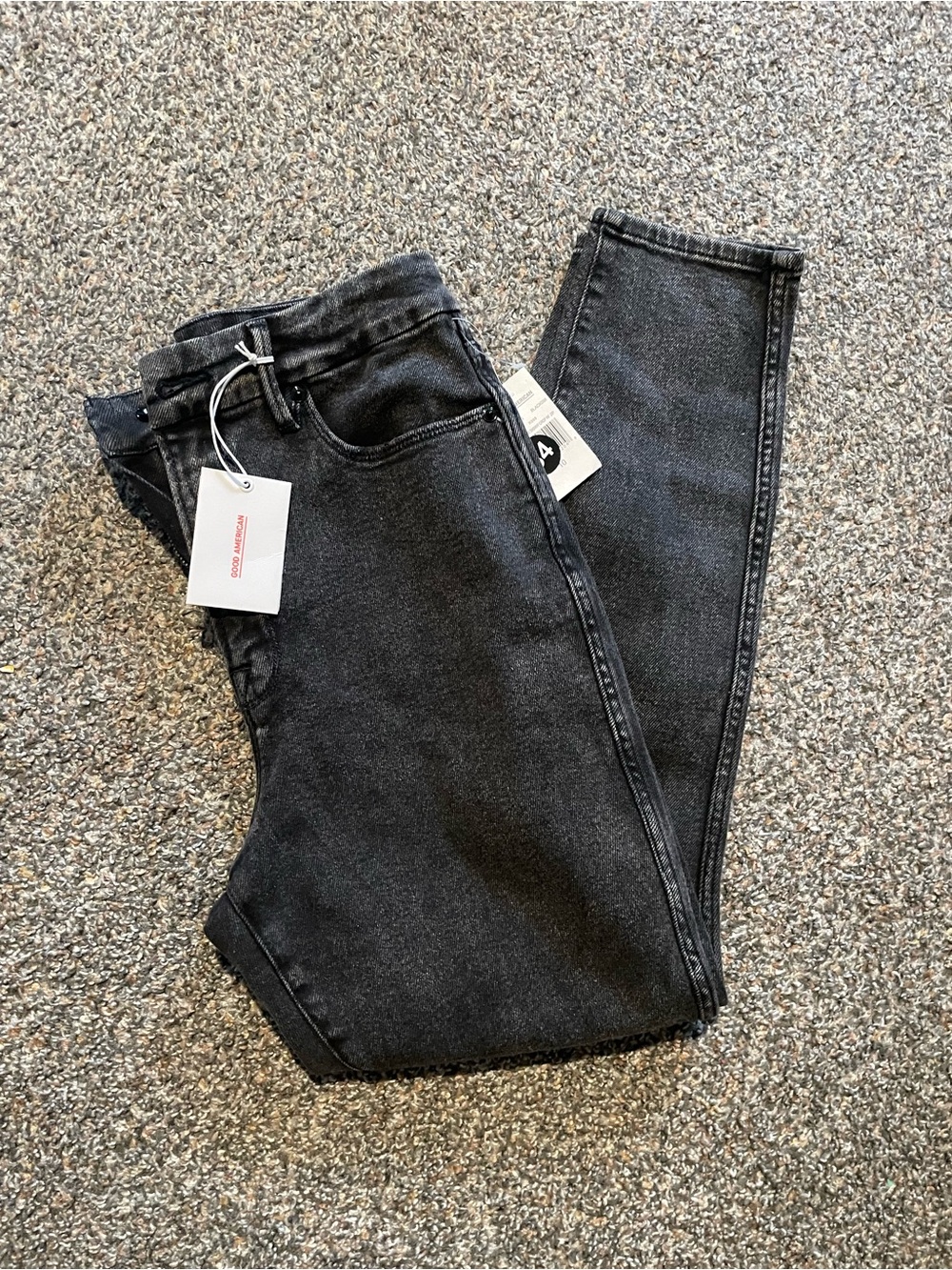 Good American Black High-Rise Skinny Jeans